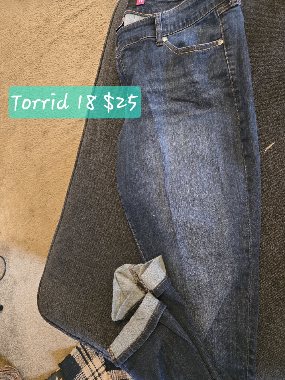 torrid Dark Blue Straight Leg Boyfriend Ankle Jeans
